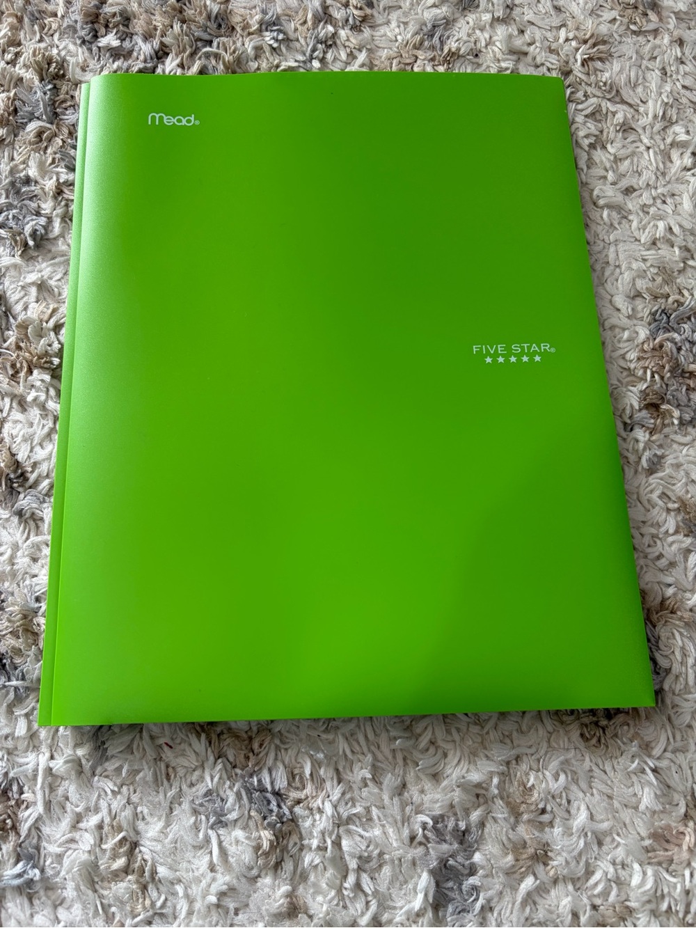 Mead Five Star Bright Green Presentation Folder